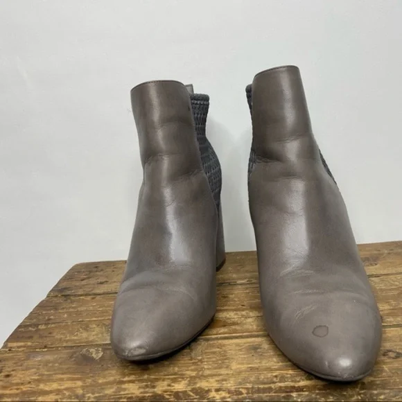 Cole Haan Aylin Grey Textured Leather Ankle Booties - Picture 6 of 9